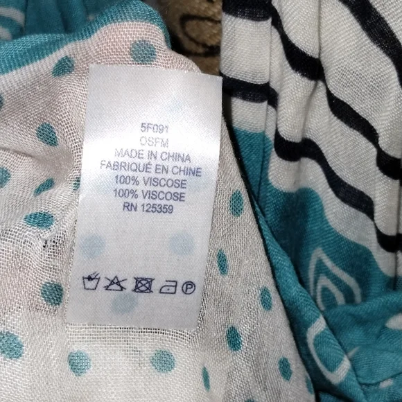 NWT Blue Sperry Lightweight Nautical Scarf, Anchor - Picture 6 of 8